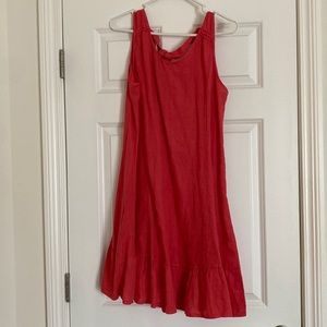Terzo Millennio - coral linen dress - size L
